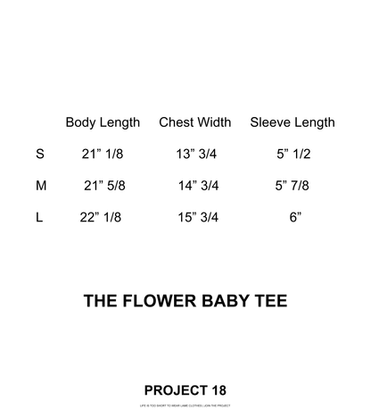 Flower Baby Tee - (White)